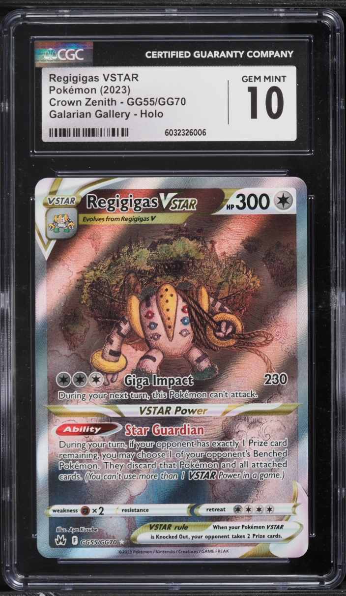 2023 Pokemon Sword & Shield Crown Zenith Alt Art Regigigas VSTAR #GG55 CGC 10 GEM MINT