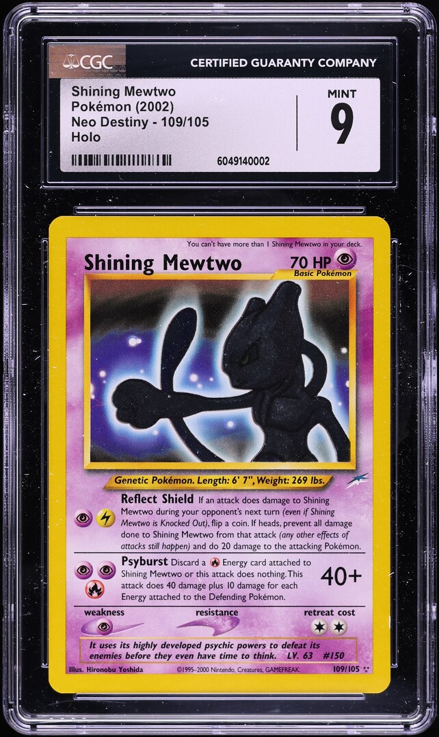 2002 Pokemon Neo Destiny Holo Shining Mewtwo #109 CGC 9 MINT
