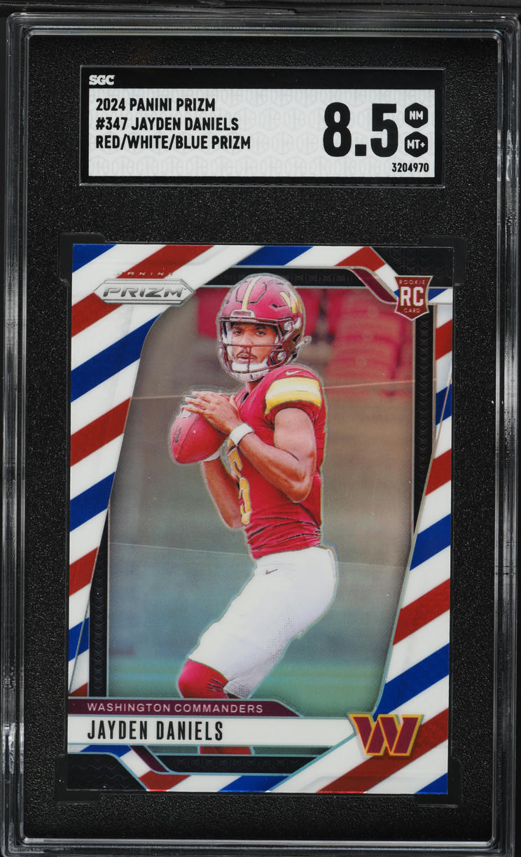 2024 Panini Prizm Red White Blue Jayden Daniels ROOKIE #347 SGC 8.5 NM-MT+