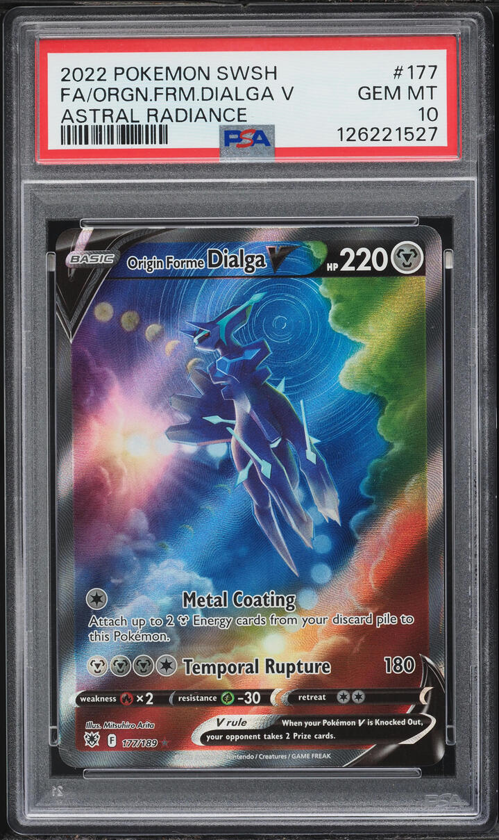2022 Pokemon Sword & Shield Astral Radiance Full Art Origin Forme Dialga V #177 PSA 10 GEM MINT