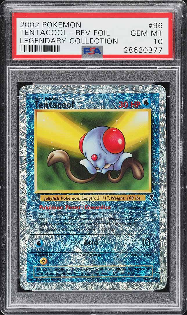 2002 Pokemon Legendary Collection Reverse Holo Tentacool #96 PSA 10 GEM MINT