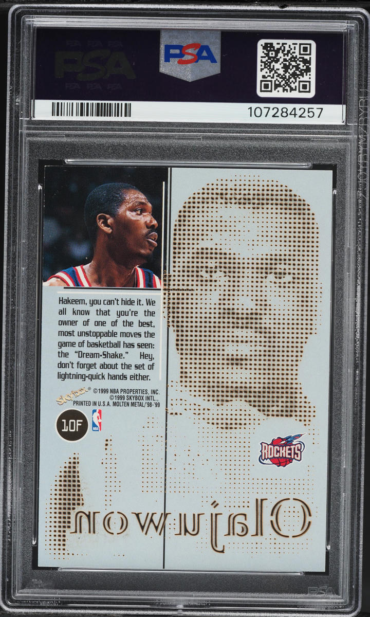 1998 Metal Fusion Titanium Hakeem Olajuwon #10F PSA 9 MINT - Photo 2