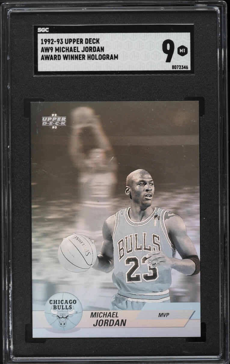 1992 Upper Deck Award Winner Hologram Michael Jordan #AW9 SGC 9 MINT