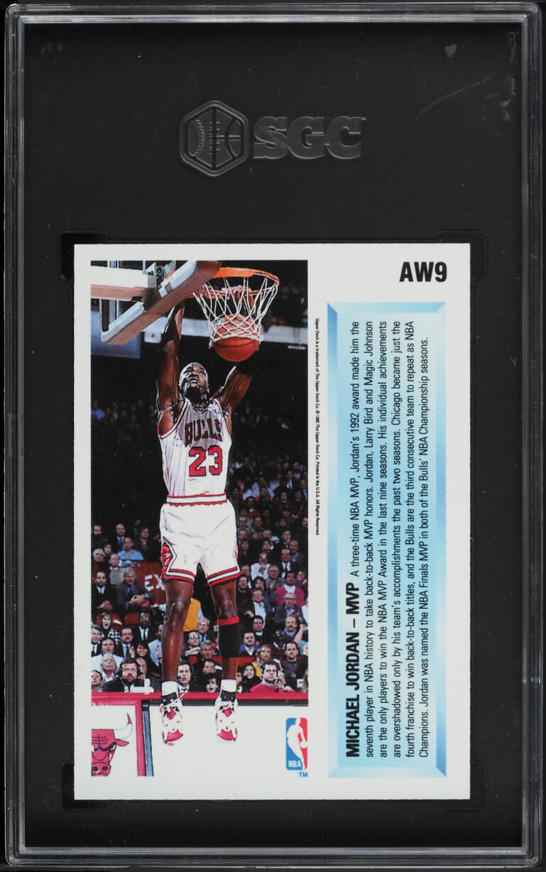 1992 Upper Deck Award Winner Hologram Michael Jordan #AW9 SGC 9 MINT