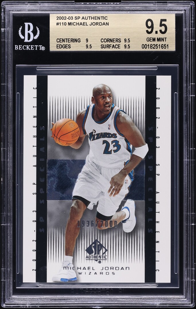 2002 SP Authentic Michael Jordan /2000 #110 BGS 9.5 GEM MINT