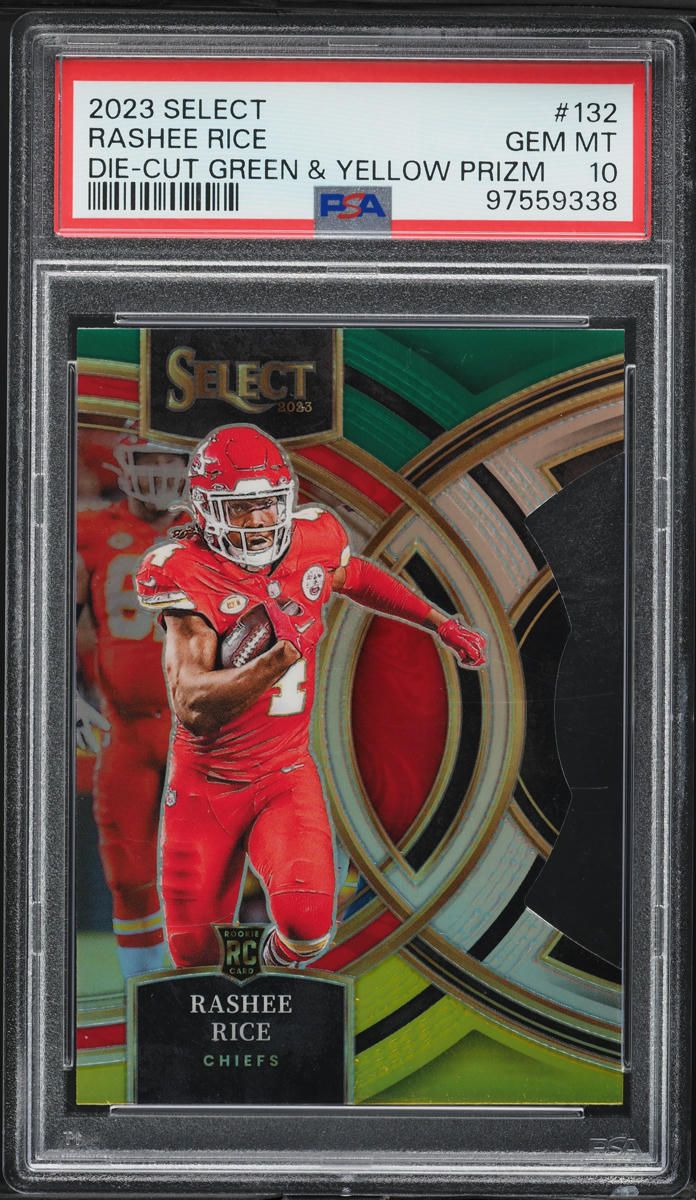 2023 Select Premier Level Green Yellow Prizm D/C Rashee Rice