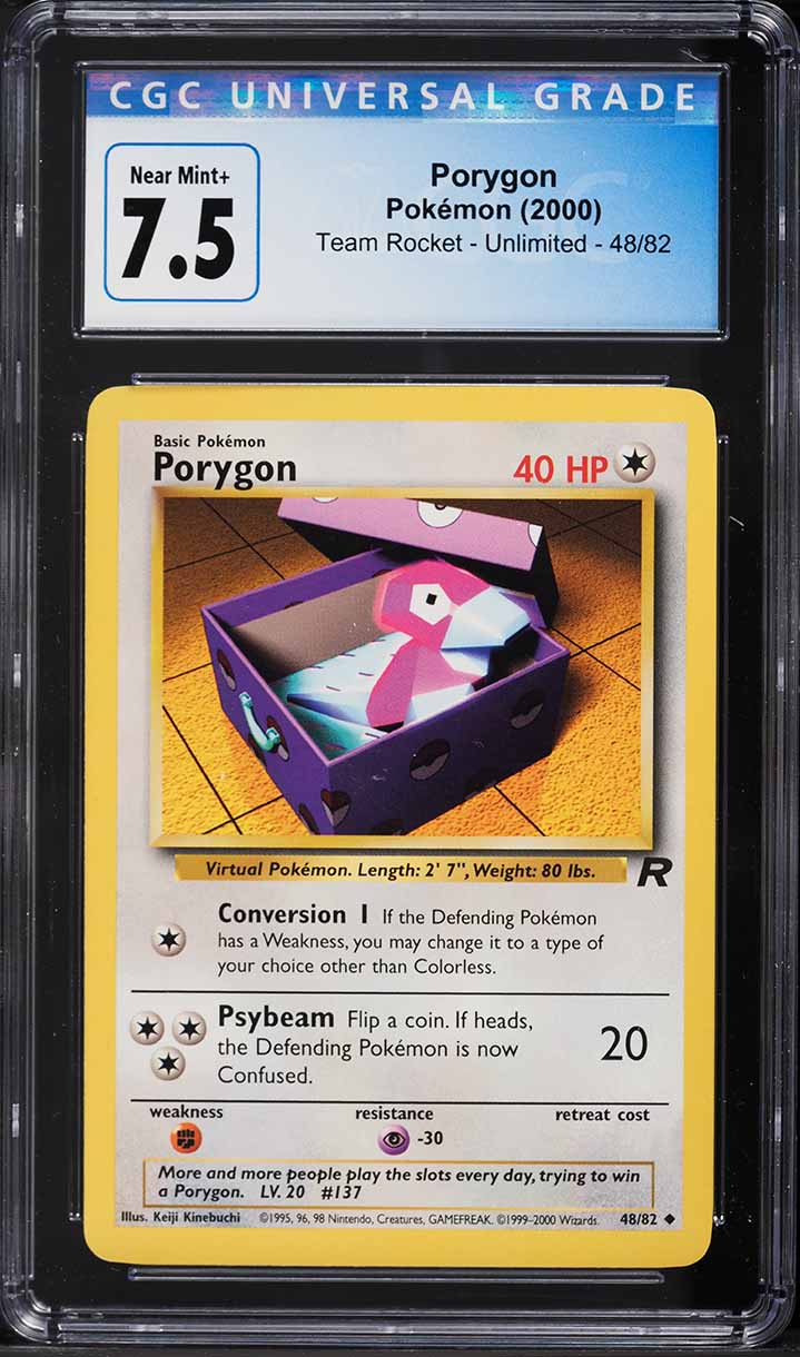 2000 Pokemon Team Rocket Porygon #48 CGC 7.5 NRMT+
