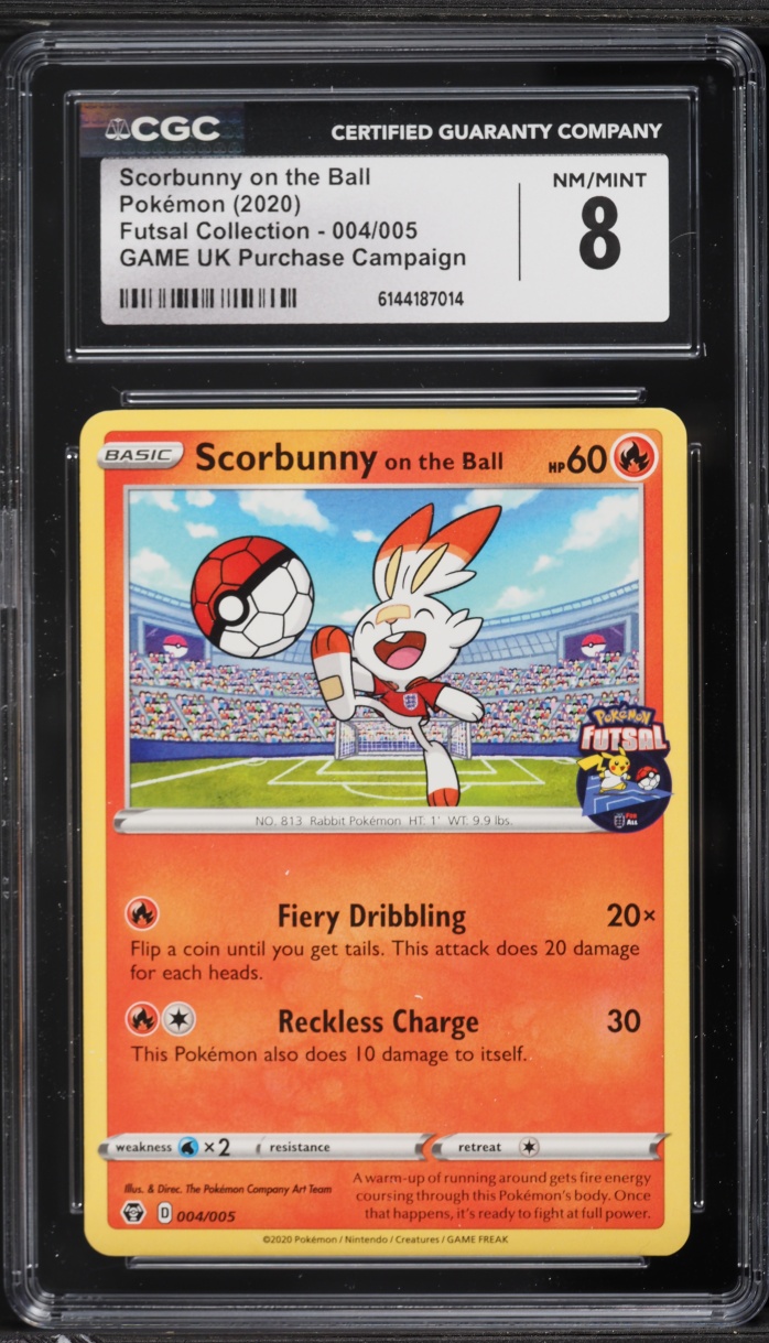 2020 Pokemon Sword & Shield Futsal Collection Game UK Purchase Scorbunny On The Ball #4 CGC 8