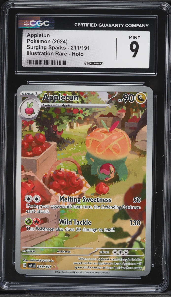 2024 Pokemon Scarlet & Violet Surging Sparks IR Appletun #211 CGC 9 MINT