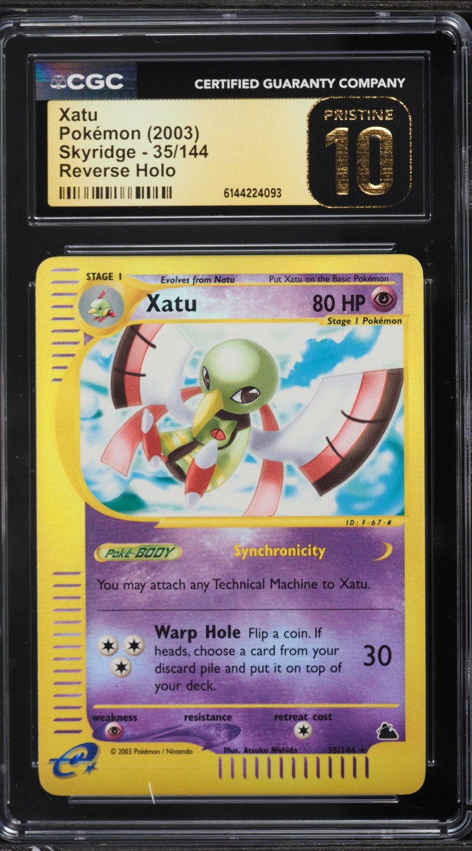 2003 Pokemon Skyridge Reverse Holo Xatu #35 CGC 10 PRISTINE