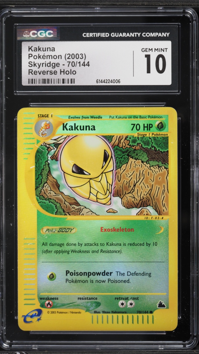 2003 Pokemon Skyridge Reverse Holo Kakuna #70 CGC 10 GEM MINT