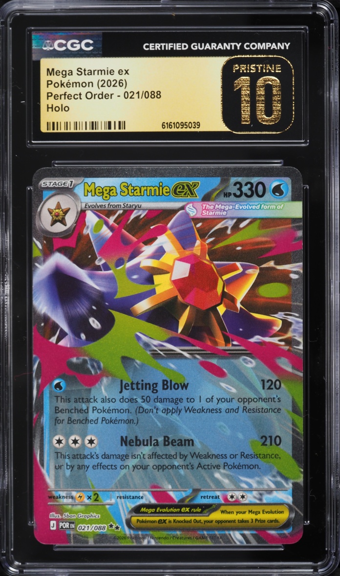 2026 Pokemon Mega Evolution Perfect Order Holo Mega Starmie ex #21 CGC 10 PRISTINE
