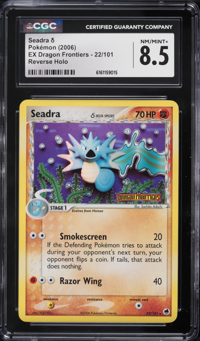 2006 Pokemon EX Dragon Frontiers Reverse Holo Seadra #22 CGC 8.5 NM-MT+