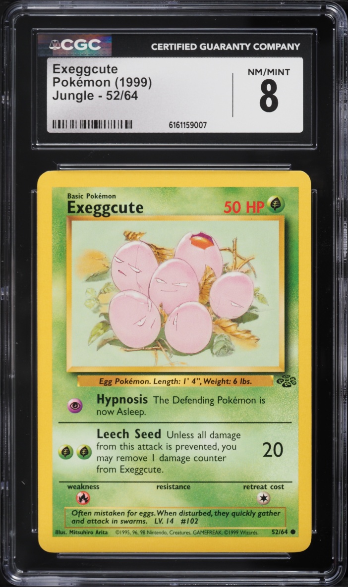 1999 Pokemon Jungle Exeggcute #52 CGC 8 NM-MT