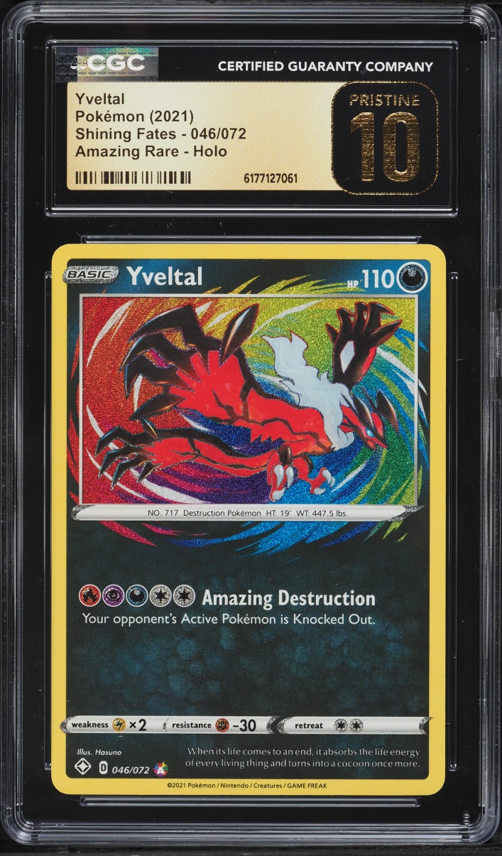 2021 Pokemon Sword & Shield Shining Fates Amazing Rare Yveltal #46 CGC 10 Pristine