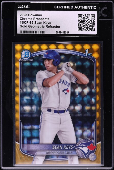2025 Bowman Chrome Gold Geometric Refractor Sean Keys PROSPECT /50