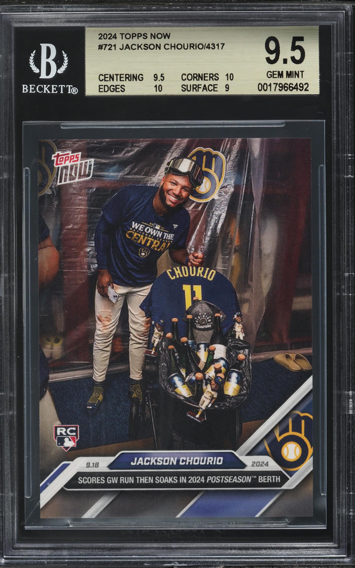 2024 Topps Now Jackson Chourio ROOKIE #721 BGS 9.5 GEM MINT