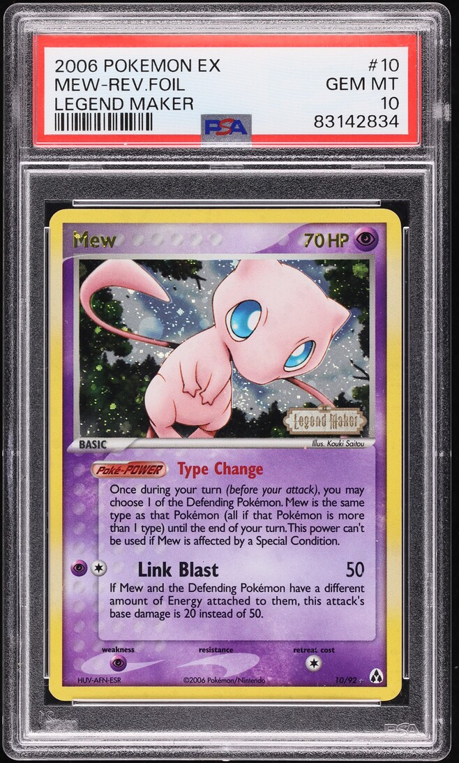 2006 Pokemon EX Legend Maker Reverse Holo Mew #10 PSA 10 GEM MINT