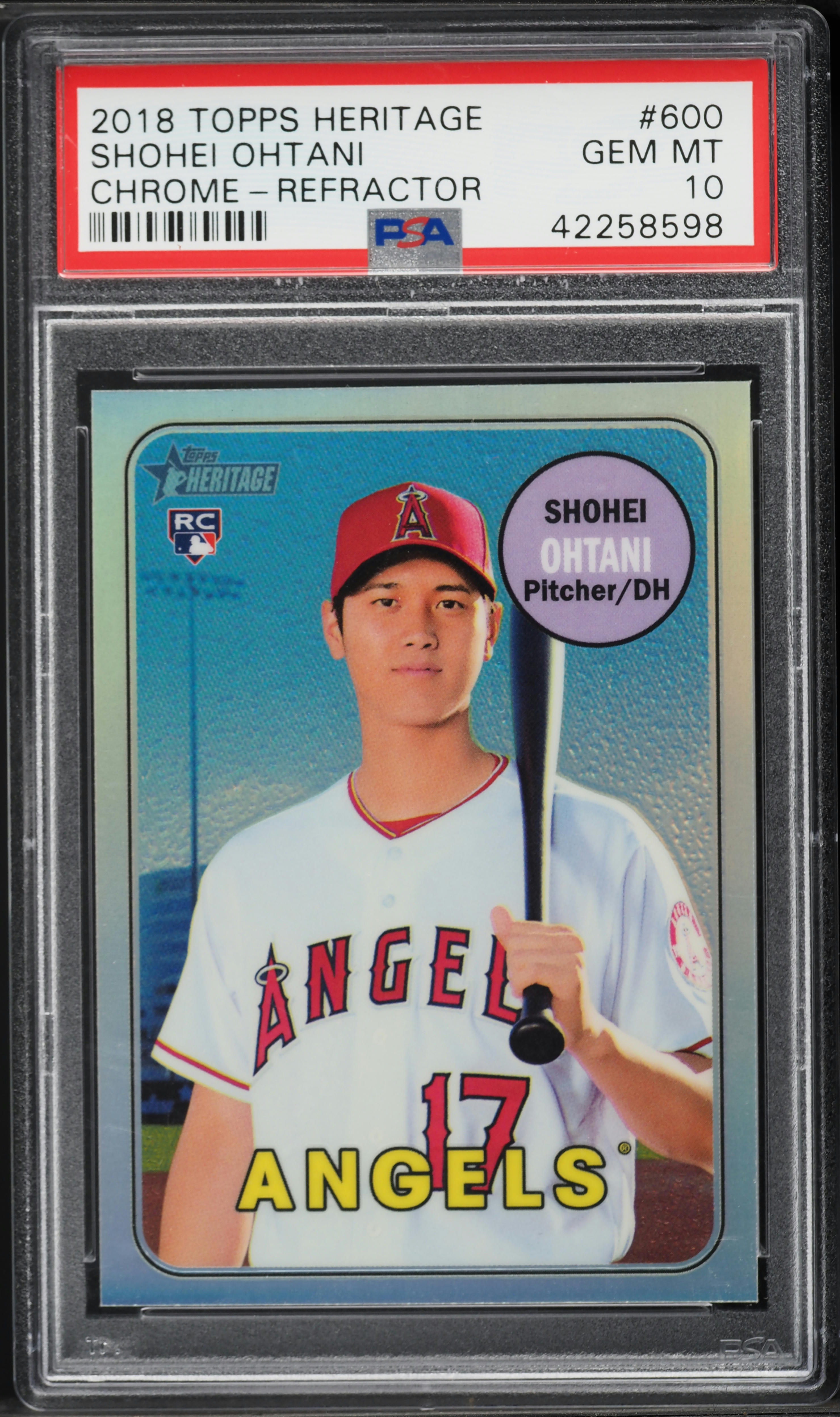 2018 Topps Heritage Chrome Refractor Shohei Ohtani ROOKIE /569