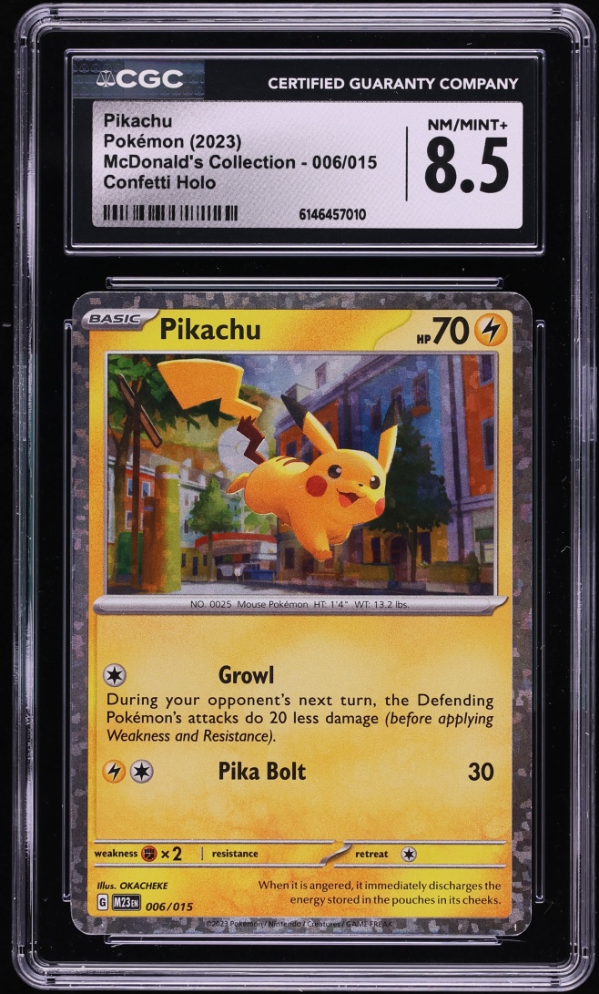 2023 Pokemon McDonald's Collection Confetti Holo Pikachu #6 CGC 8.5 NM-MT+