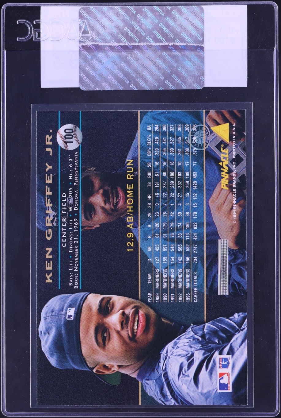 1994 Pinnacle Ken Griffey Jr. #100 CGC AUTH