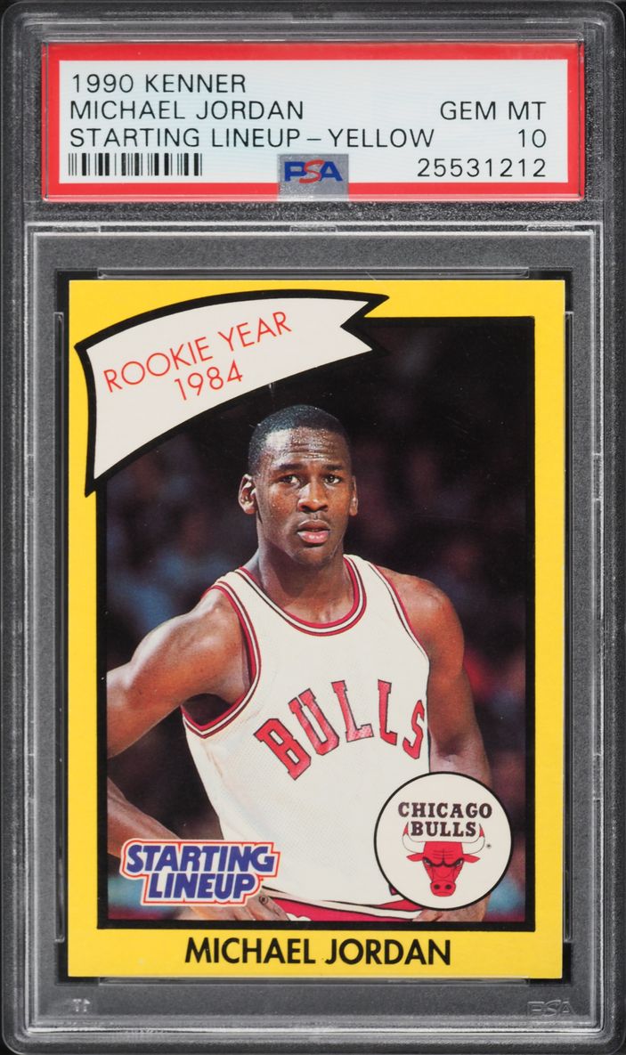 1990 Kenner Starting Lineup Yellow Michael Jordan PSA 10 GEM MINT