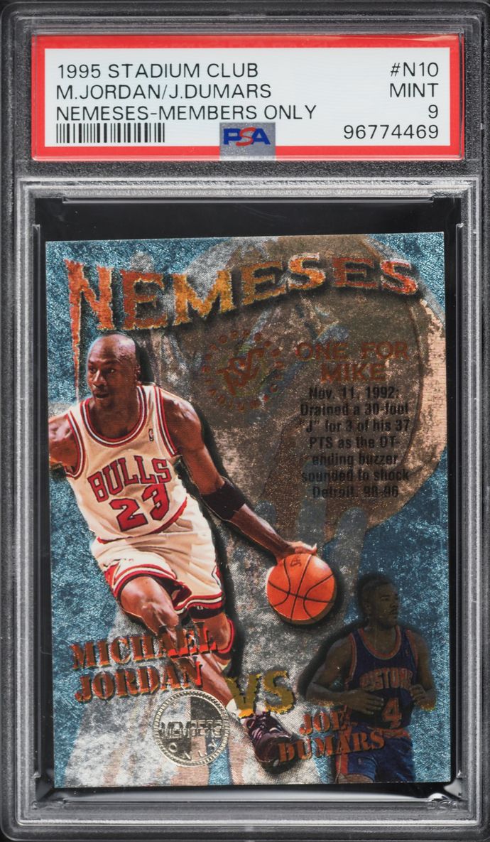 1995 Stadium Club Nemeses Members Only Michael Jordan & Joe Dumars #N10 PSA 9 MINT