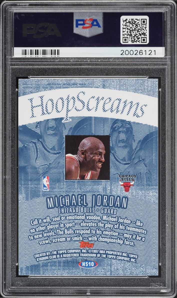 1997 Stadium Club Hoop Screams Michael Jordan #HS10 PSA 10 GEM MINT