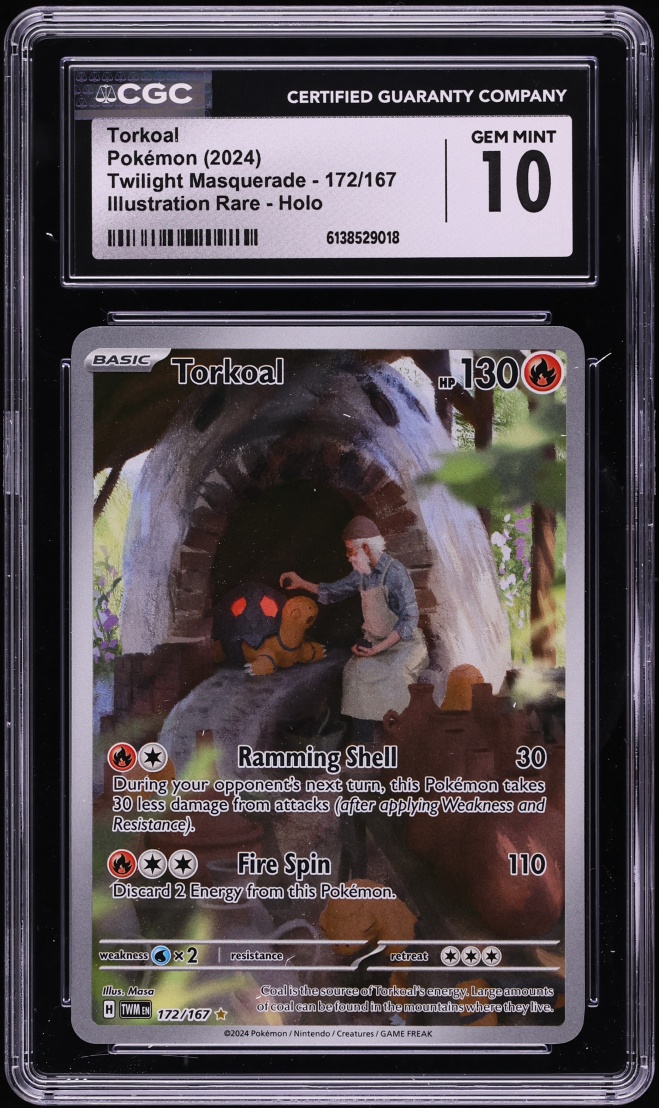 2024 Pokemon Scarlet & Violet Twilight Masquerade IR Torkoal #172 CGC 10 GEM MINT