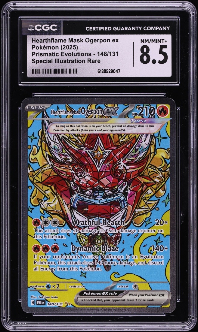 2025 Pokemon SV Prismatic Evolutions SIR Hearthflame Mask Ogerpon Ex #148 CGC 8.5 NM-MT+