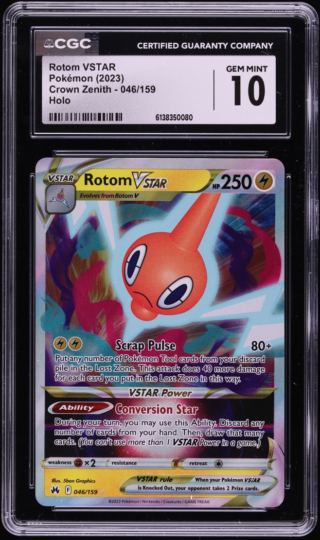 2023 Pokemon Sword & Shield Crown Zenith Holo Rotom VSTAR #46 CGC 10 GEM MINT