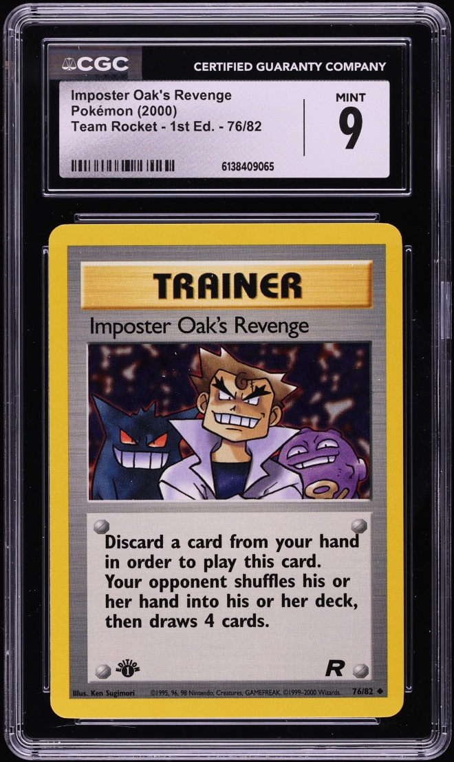 2000 Pokemon Team Rocket 1st Edition Imposter Oak's Revenge #76 CGC 9 MINT