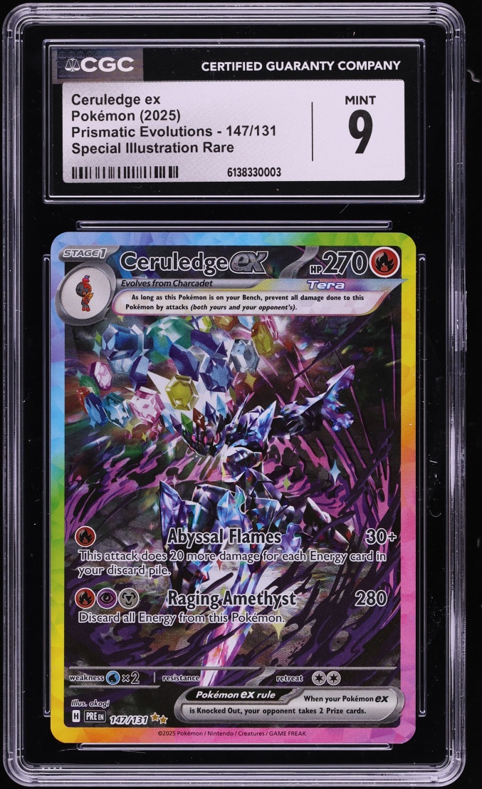 2025 Pokemon Scarlet & Violet Prismatic Evolutions SIR Ceruledge EX #147 CGC 9 MINT