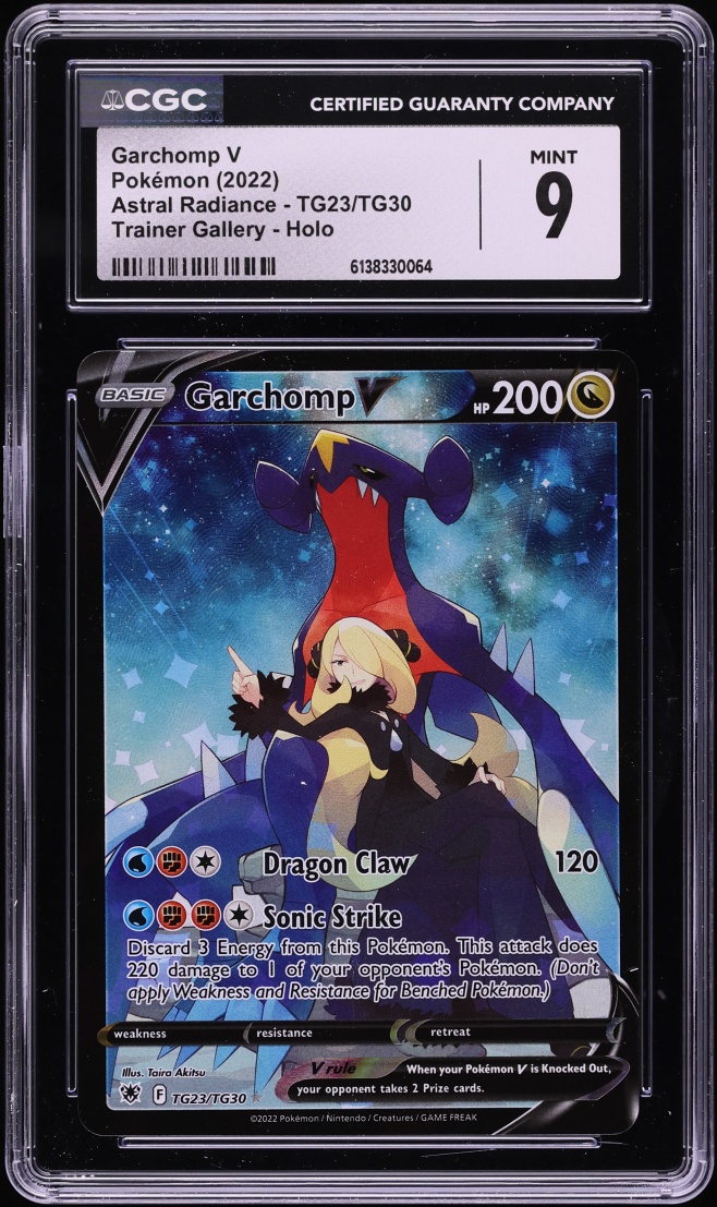 2022 Pokemon Sword & Shield Astral Radiance Full Art Garchomp V #TG23 CGC 9 MINT