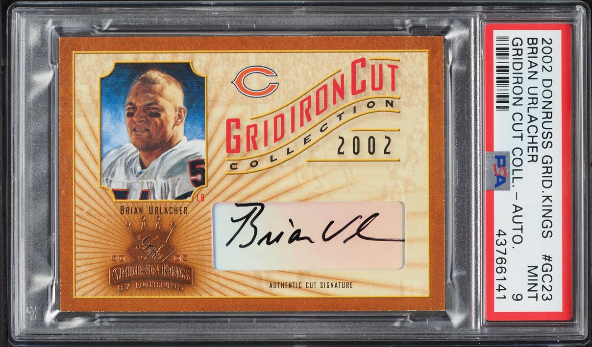 2002 Donruss Gridiron Kings Cut Collection Brian Urlacher AUTO /197 #GC-23 PSA 9 MINT