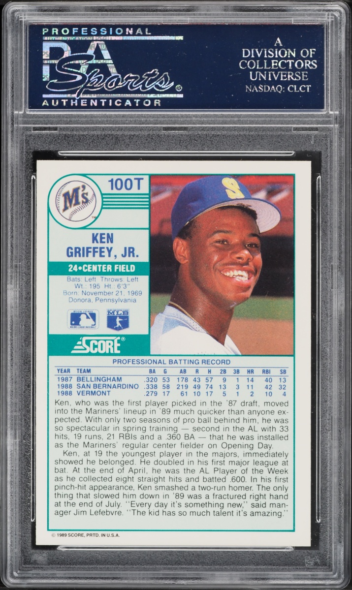 1989 Score Traded Ken Griffey Jr. ROOKIE #100T PSA 10 GEM MINT