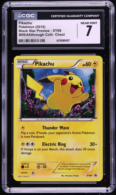 2015 Pokemon XY Promo BREAKthrough Collector Chest Pikachu #XY89 CGC 7 NRMT