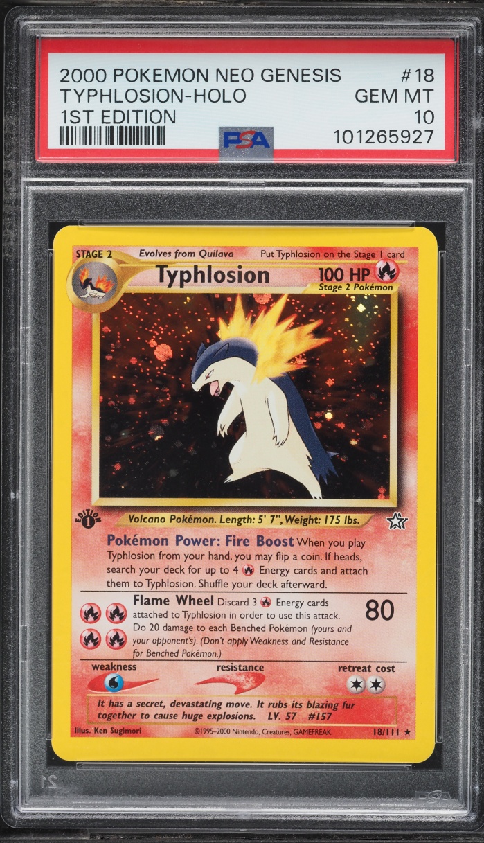 2000 Pokemon Neo Genesis 1st Edition Holo Typhlosion #18 PSA 10 GEM MINT