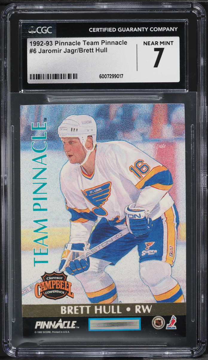 1992 Panini Pinnacle Team Jaromir Jagr Brett Hull #6 CGC 7 NRMT