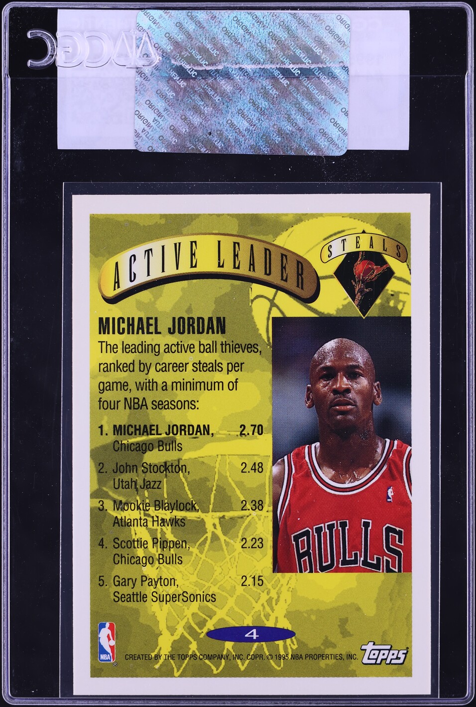 1995 Topps Basketball Michael Jordan #4 CGC AUTH