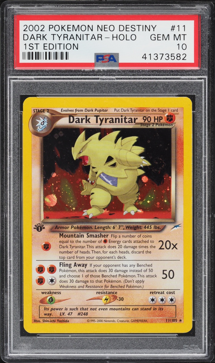 2002 Pokemon Neo Destiny 1st Edition Holo Dark Tyranitar #11 PSA 10 GEM MINT