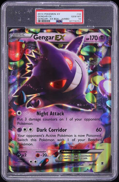 2014 Pokemon XY Promo Phantom Forces Jumbo Gengar EX #34 PSA 10 GEM MINT