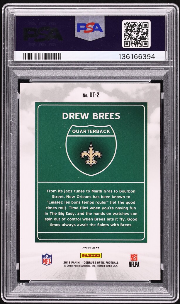 2018 Donruss Optic Downtown Drew Brees #DT-2 PSA 9 MINT