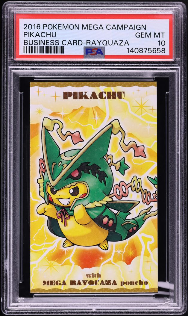 2016 Pokemon Japanese Strong Cute Mega Campaign Business Card Pikachu Rayquaza PSA 10 GEM MINT