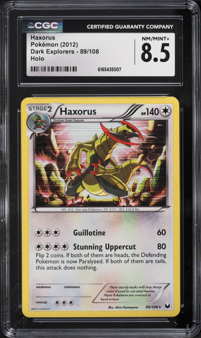 2012 Pokemon Black & White Dark Explorers Holo Haxorus #89 CGC 8.5 NM-MT+