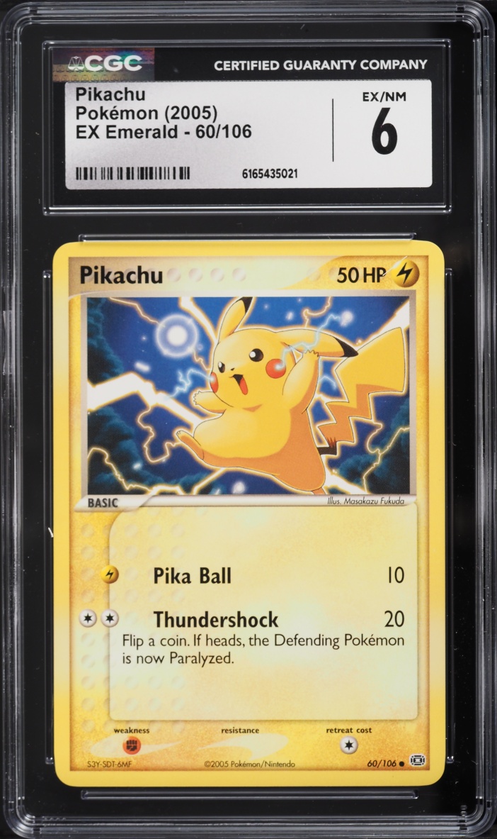 2005 Pokemon EX Emerald Pikachu #60 CGC 6 EXMT