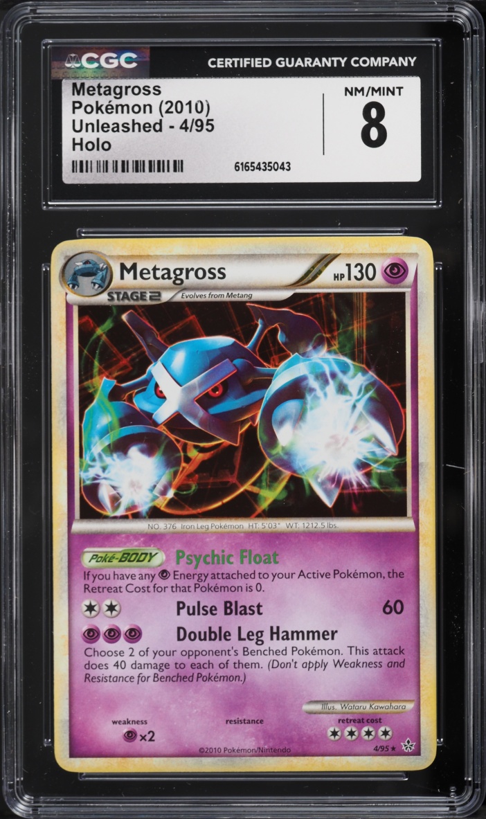 2010 Pokemon HeartGold & SoulSilver Unleashed Holo Metagross #4 CGC 8 NM-MT