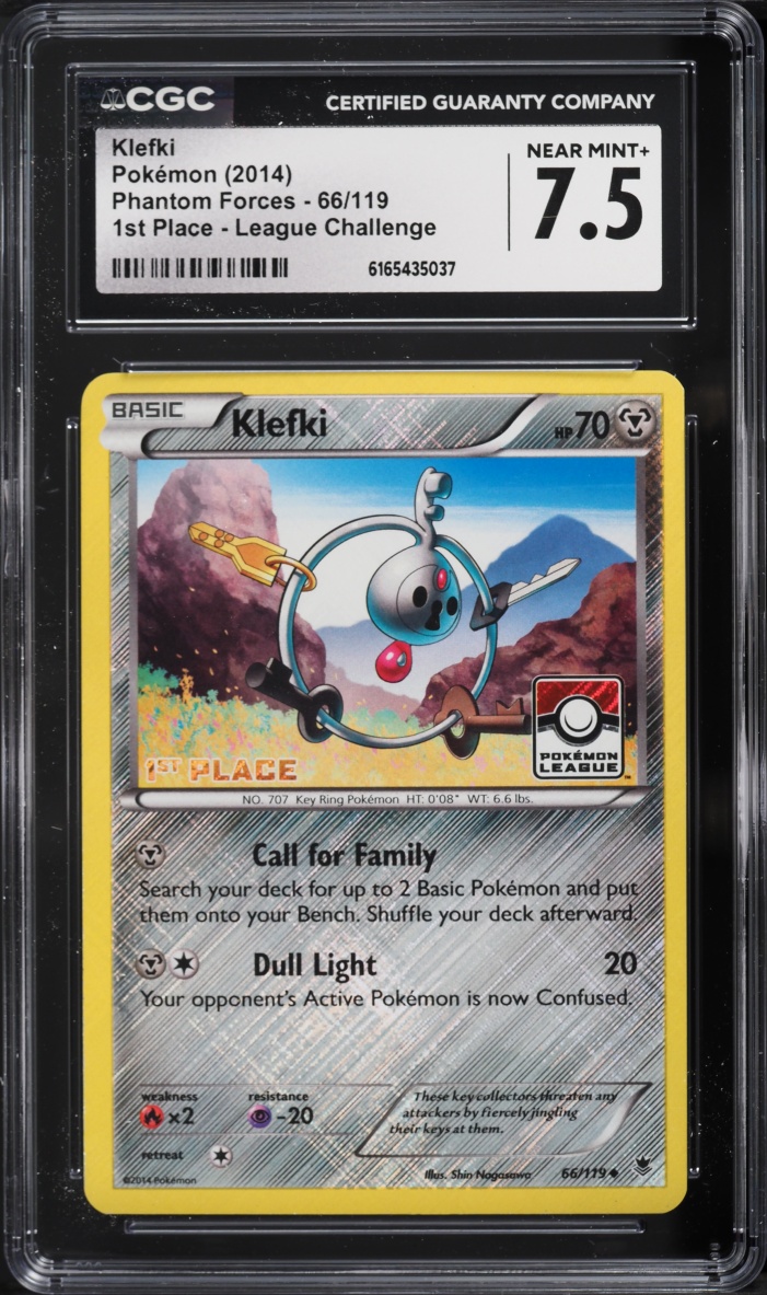 2014 Pokemon XY Phantom Forces 1st Place League Challenge Klefki #66 CGC 7.5 NRMT+