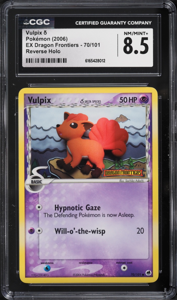 2006 Pokemon EX Dragon Frontiers Reverse Holo Vulpix #70 CGC 8.5 NM-MT+