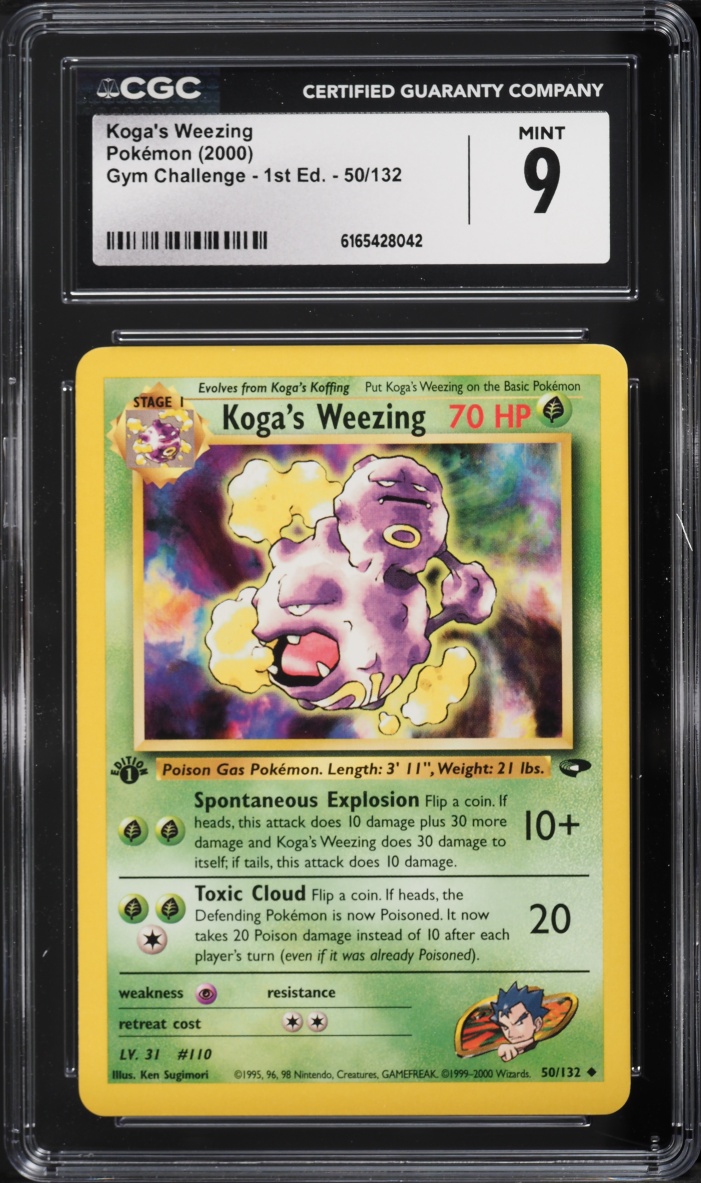 2000 Pokemon Gym Challenge 1st Edition Koga's Weezing #50 CGC 9 MINT